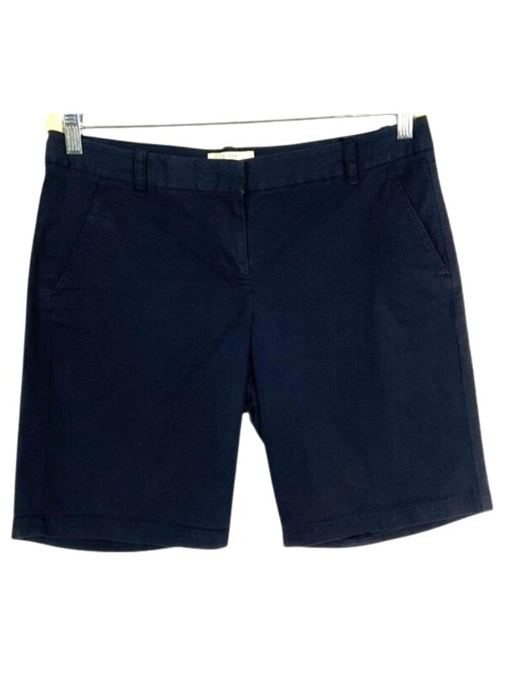 J.Crew Factory 10" Bermuda Shorts Navy Blue Cotton Stretch Size 6 37175